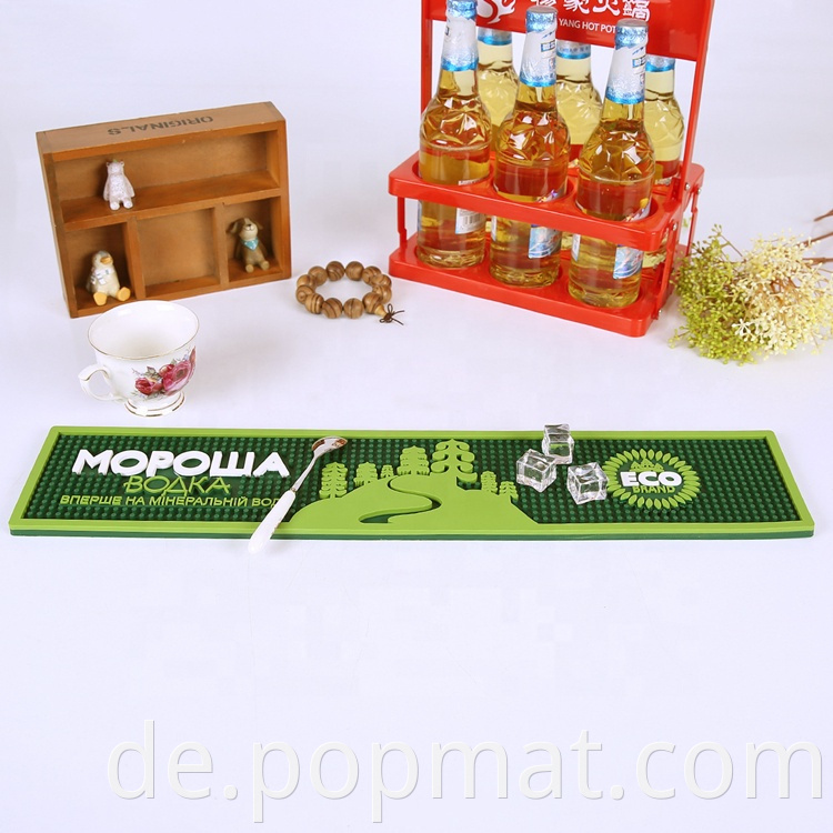 Anti Slip Personalisierte benutzerdefinierte PVC Bar Accessoires Beer Bar Matte mit Logo